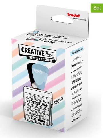 trodat 2tlg. Kreativstempel-Set "Creative mini - Schulplaner" in Hellblau