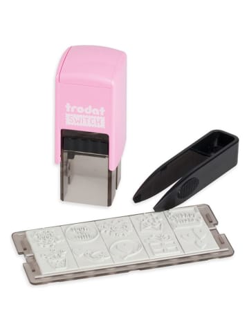 trodat 5tlg. Kreativstempel-Set: "Switch, Liebesbotschaften" in Rosa