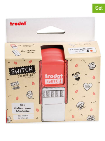 trodat 5tlg. Kreativstempel-Set: "Switch, Selbstgemachtes" in Koralle