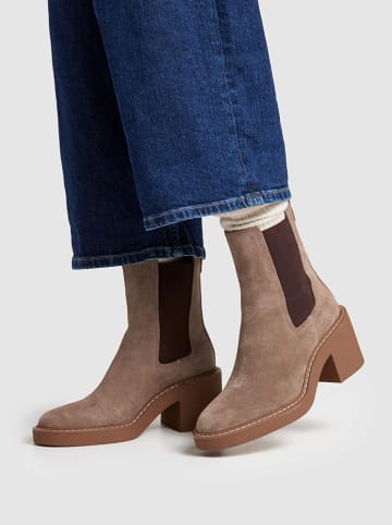 Pepe Jeans FOOTWEAR Skórzane sztyblety w kolorze szarobrązowym