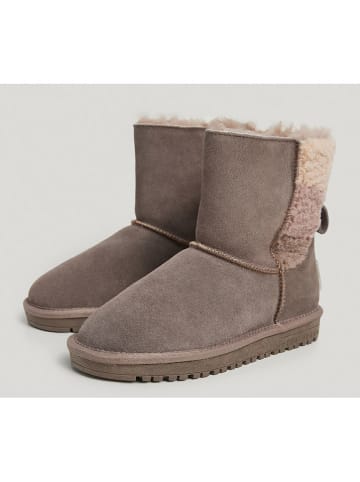 Pepe Jeans FOOTWEAR Leren winterboots "Diss" beige/grijs