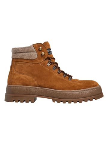 Pepe Jeans FOOTWEAR Skórzane botki "Lincoln" w kolorze jasnobrązowym