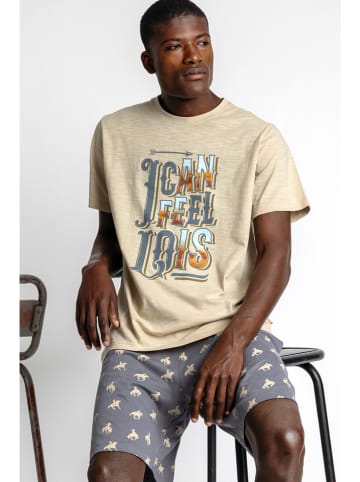 admas Pyjama in Beige/ Grau