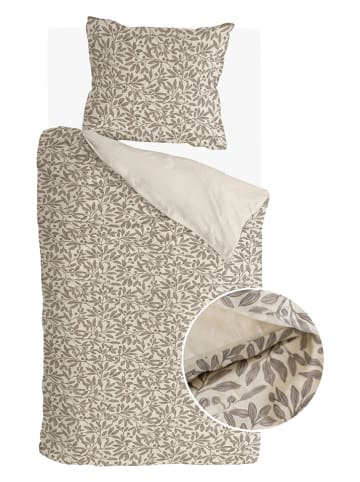 Walra Beddengoedset "Leaf Whispers" kaki/crème