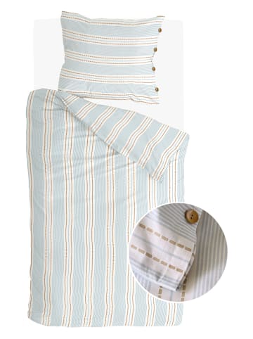 Walra Satijnen beddengoedset "Striped Harmony" lichtblauw
