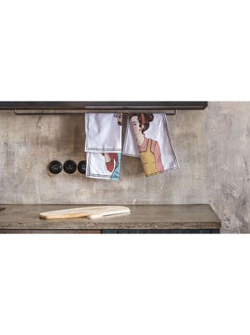 Butter Kings 2-delige set: theedoeken wit/meerkleurig - (L)70 x (B)50 cm