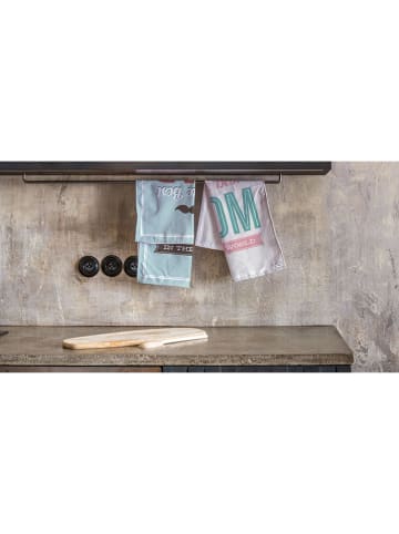 Butter Kings 2-delige set: theedoeken turquoise/beige - (L)70 x (B)50 cm