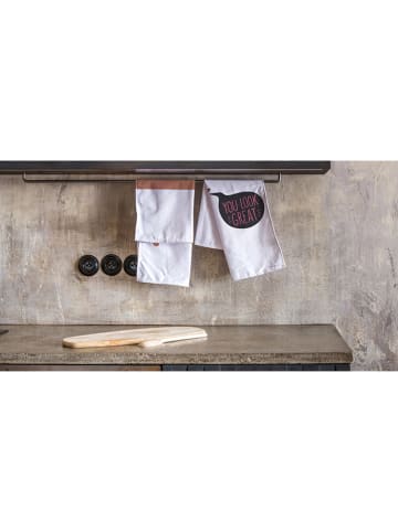 Butter Kings 2-delige set: theedoeken wit/lichtbruin - (L)70 x (B)50 cm