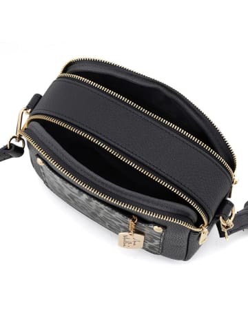 Anna Morellini Leder-Umhängetasche "Aldina" in Schwarz - (B)22 x (H)18 x (T)11 cm