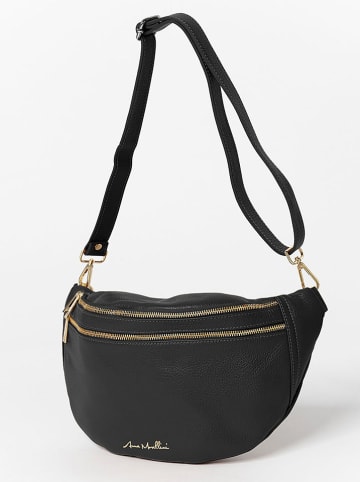 Anna Morellini Leder-Brustbeutel "Lorenza" in Schwarz - (B)36 x (H)22 x (T)12 cm