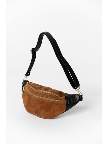Anna Morellini Leder-Gürteltasche "Carola" in Schwarz/ Camel