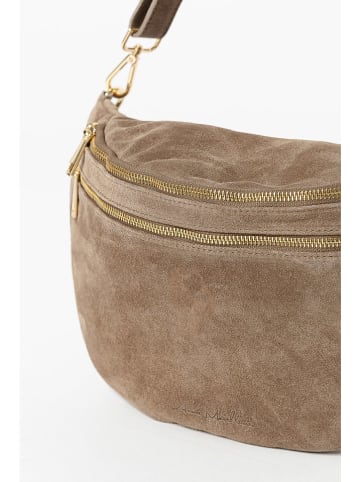 Anna Morellini Leren schoudertas "Lolanda" taupe