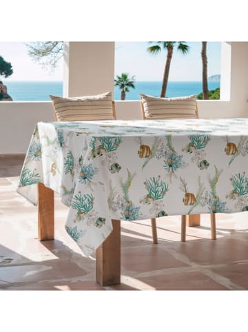 Mint Rugs Tischdecke "Summer Special Formentera" in Weiß/ Türkis