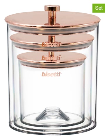 Bisetti 3er-Set: Vorratsgläser in Gold/ Transparent