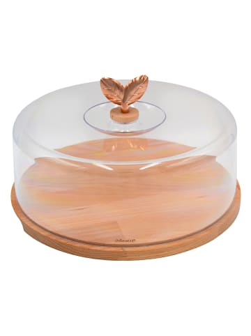 Bisetti Kuchenplatte in Hellbraun/ Transparent - (H)22 x  Ø 31 cm