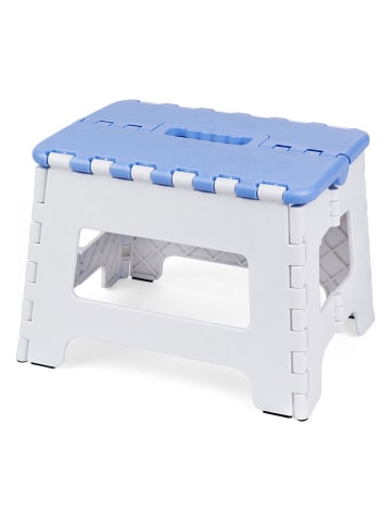 Jolly Klapphocker in Weiß/ Blau - (B)21 x (H)30 x (T)21 cm