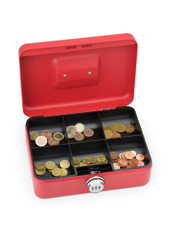 SAX Kasetka w kolorze czerwonym na pieniądze - 25 x 9 x 18 cm
