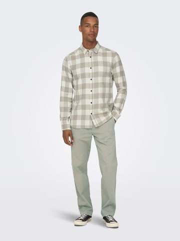 ONLY & SONS Hemd - Slim fit - in Grau/ Creme