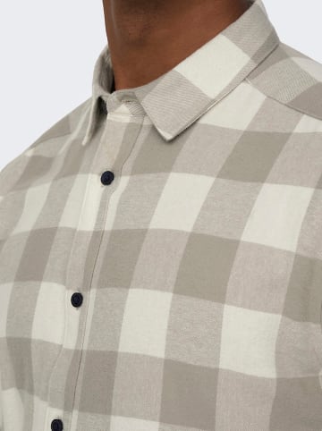 ONLY & SONS Koszula - Slim fit - w kolorze szaro-kremowym