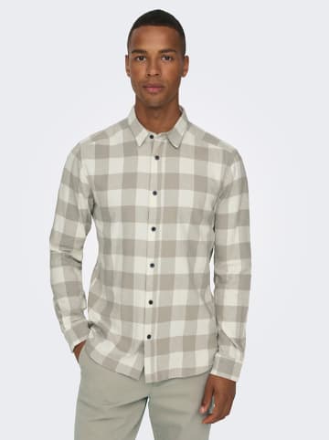 ONLY & SONS Koszula - Slim fit - w kolorze szaro-kremowym