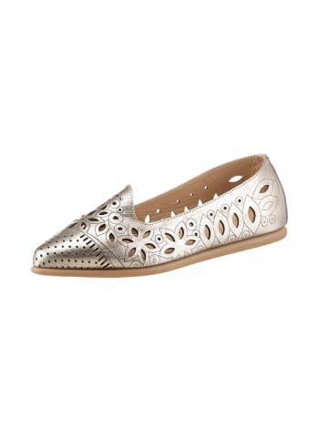 Heine Leder-Ballerinas in Gold