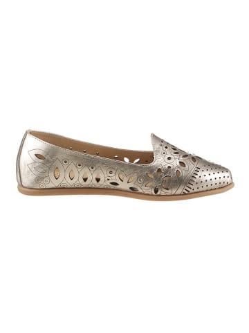 Heine Leder-Ballerinas in Gold