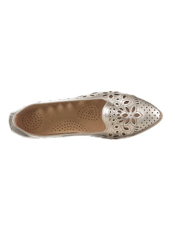 Heine Leren ballerina's goudkleurig