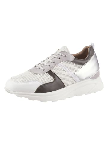 Heine Skórzane sneakersy w kolorze oliwkowo-białym