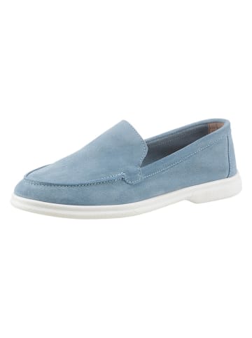 Heine Leder-Slipper in Hellblau