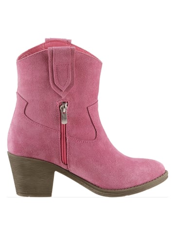 Heine Leder-Stiefeletten in Rosa