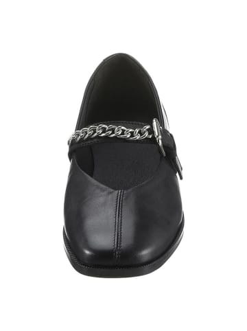 Heine Leder-Ballerinas in Schwarz
