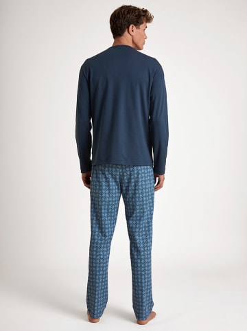 Calida Pyjama in Dunkelblau/ Blau