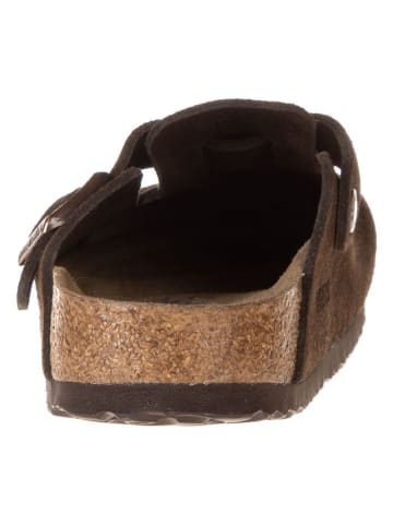 Birkenstock Leder-Clogs in Braun