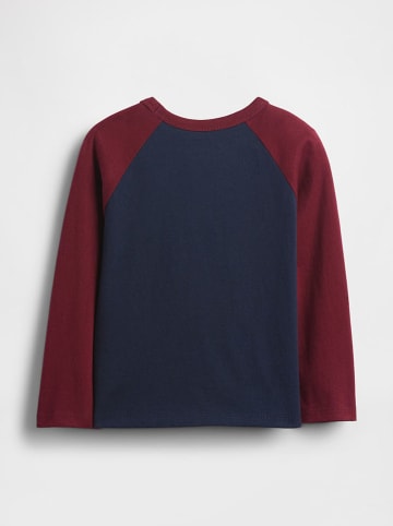 GAP Longsleeve in Dunkelblau/ Rot