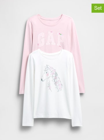 GAP 2er-Set: Longsleeves in Weiß/ Rosa