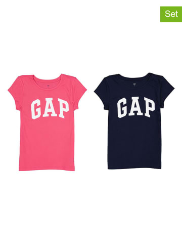 GAP 2er-Set: Shirts in Dunkelblau/ Pink