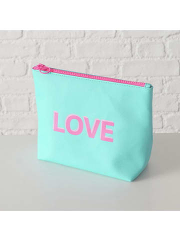 Boltze Kosmetiktasche "Loampy" in Türkis - (B)22 x (H)17,5 x (T)8 cm