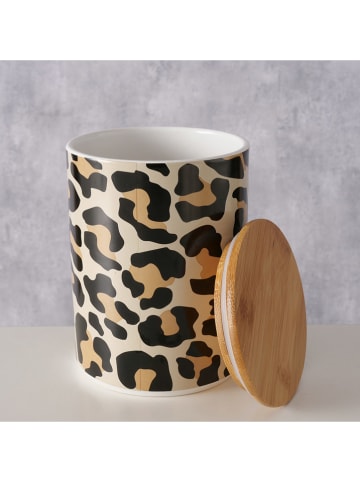 Boltze Vorratsdose "Leony" in Beige/ Braun - (H)16,5 x Ø 12 cm