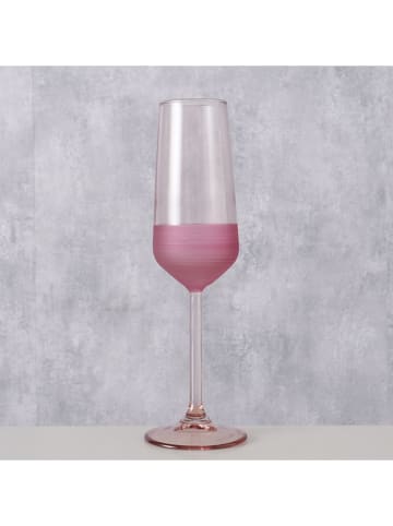 Boltze Sektglas "Moluna" in Rosa - (H)23 cm