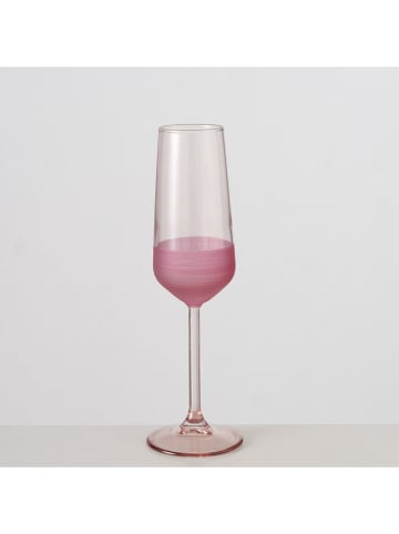 Boltze Sektglas "Moluna" in Rosa - (H)23 cm