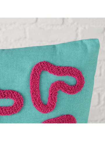 Boltze Kissen "Swirla" in Türkis/ Pink - (L)45 x (B)45 cm