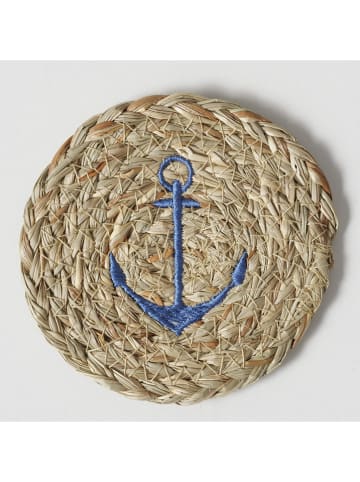 Boltze Podkładki (2 szt.) w kolorze beżowo-niebiesko-białym - Ø 11,7 cm