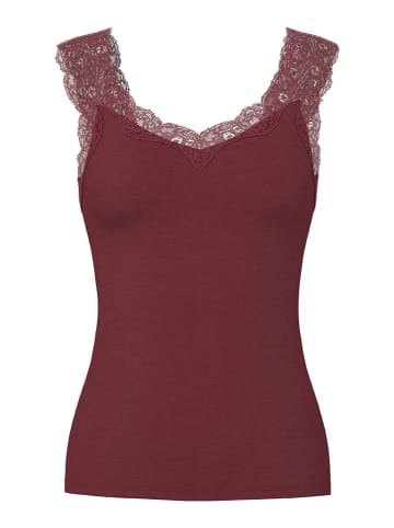 Pieces Top "Barbera" w kolorze ciemnoczerwonym