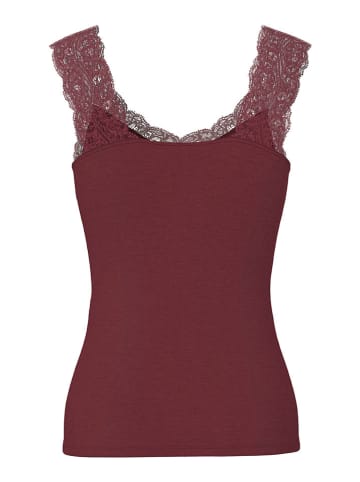 Pieces Top "Barbera" w kolorze ciemnoczerwonym