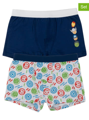 Avengers 2er-Set: Boxershorts in Dunkelblau/ Grau