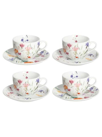 Andrea Fontebasso 1760 4er-Set: Teetassen ''Atollo Flora'' in Weiß/ Bunt - 260 ml