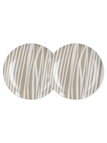 Tognana 2-delige set: dessertborden beige/wit - Ø 19 cm