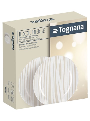 Tognana Talerzyki deserowe (2 szt.) w kolorze biało-beżowym - Ø 19 cm