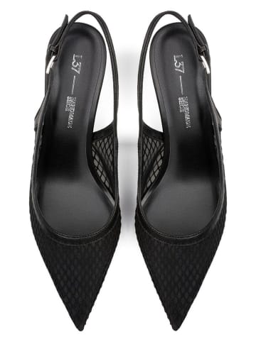 loft37 Leder-Slingpumps in Schwarz