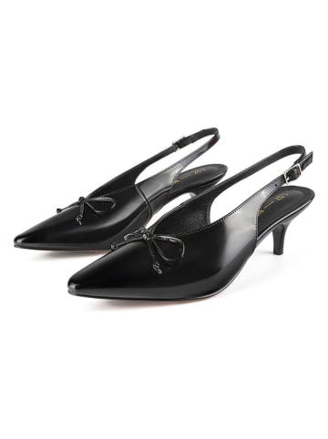 loft37 Leder-Slingpumps in Schwarz